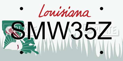 SMW35Z Louisiana License Plate