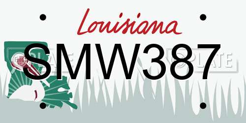 SMW387 Louisiana License Plate