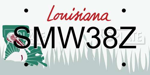 SMW38Z Louisiana License Plate