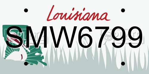 SMW6799 Louisiana License Plate