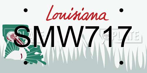 SMW717 Louisiana License Plate