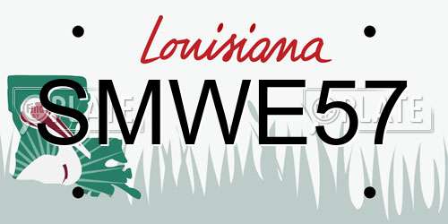 SMWE57 Louisiana License Plate