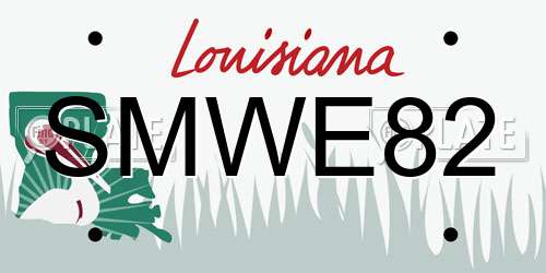 SMWE82 Louisiana License Plate