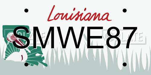 SMWE87 Louisiana License Plate