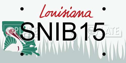 SNIB15 Louisiana License Plate