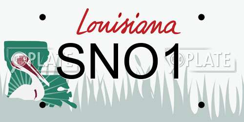 SNO1 Louisiana License Plate