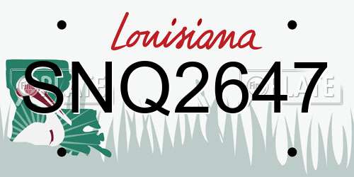 SNQ2647 Louisiana License Plate