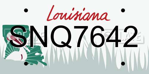 SNQ7642 Louisiana License Plate