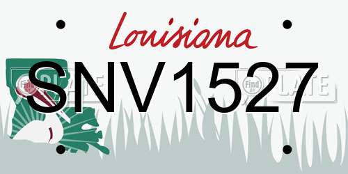 SNV1527 Louisiana License Plate
