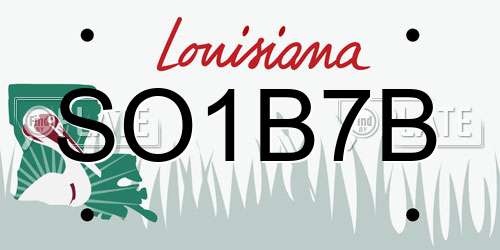 SO1B7B Louisiana License Plate