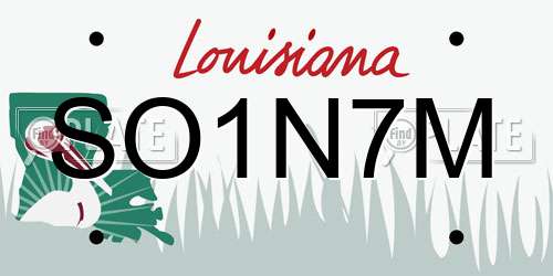 SO1N7M Louisiana License Plate