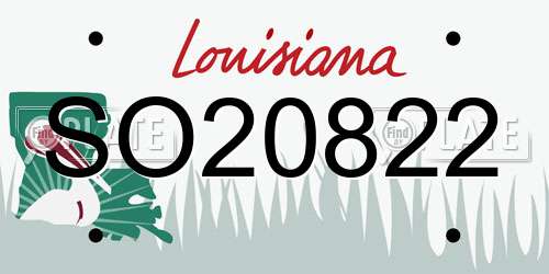 SO20822 Louisiana License Plate