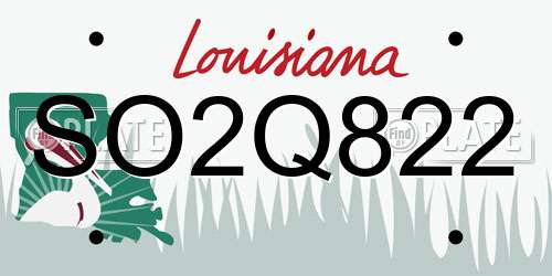 SO2Q822 Louisiana License Plate