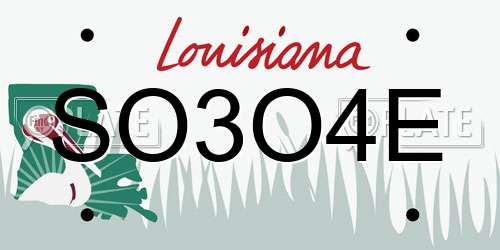 SO3O4E Louisiana License Plate
