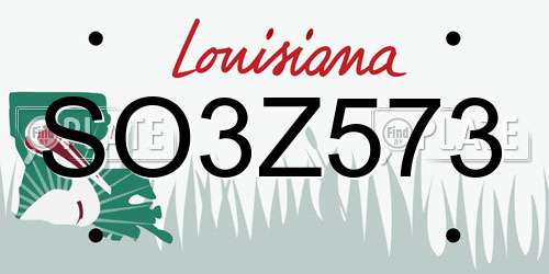 SO3Z573 Louisiana License Plate