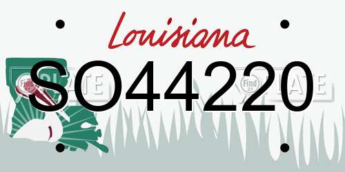 SO44220 Louisiana License Plate