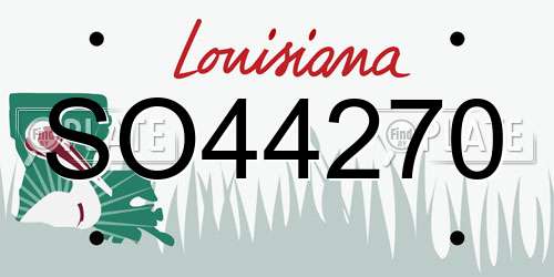 SO44270 Louisiana License Plate
