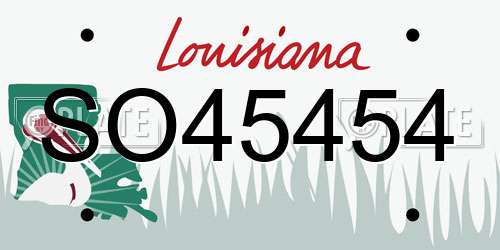 SO45454 Louisiana License Plate