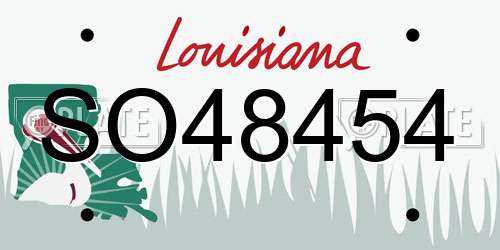 SO48454 Louisiana License Plate