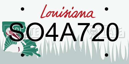 SO4A720 Louisiana License Plate