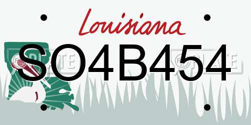 SO4B454 Louisiana License Plate