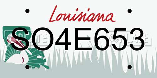 SO4E653 Louisiana License Plate