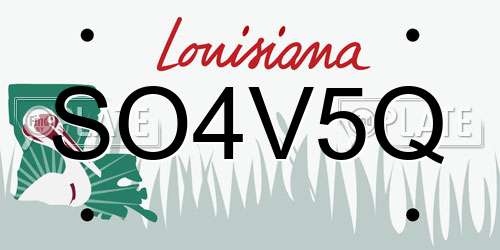 SO4V5Q Louisiana License Plate