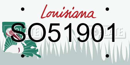 SO51901 Louisiana License Plate