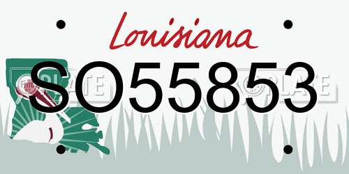 SO55853 Louisiana License Plate