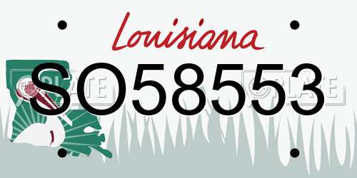 SO58553 Louisiana License Plate