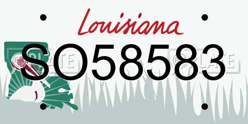 SO58583 Louisiana License Plate