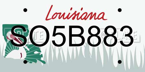 SO5B883 Louisiana License Plate