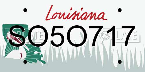 SO5O717 Louisiana License Plate