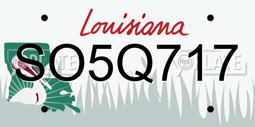SO5Q717 Louisiana License Plate