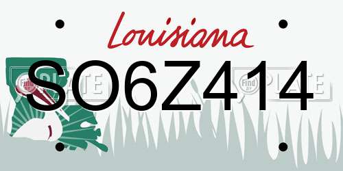 SO6Z414 Louisiana License Plate