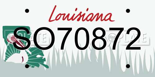 SO70872 Louisiana License Plate