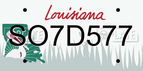 SO7D577 Louisiana License Plate