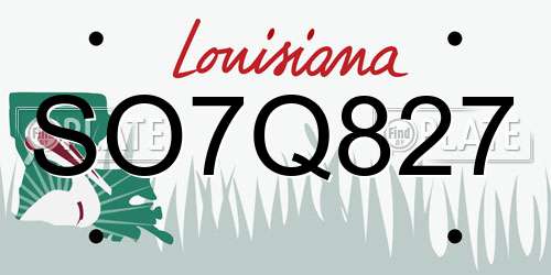 SO7Q827 Louisiana License Plate
