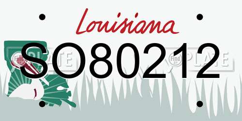 SO80212 Louisiana License Plate