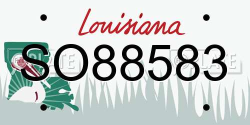 SO88583 Louisiana License Plate