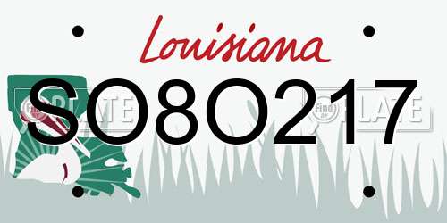 SO8O217 Louisiana License Plate