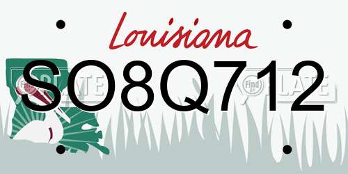 SO8Q712 Louisiana License Plate