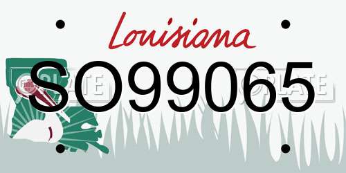 SO99065 Louisiana License Plate
