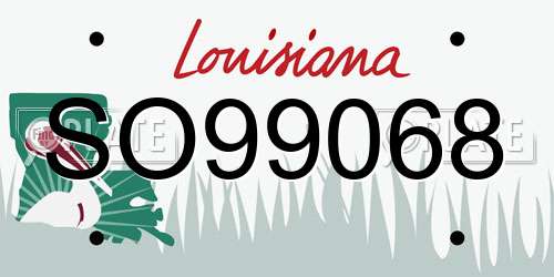 SO99068 Louisiana License Plate