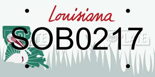 SOB0217 Louisiana License Plate