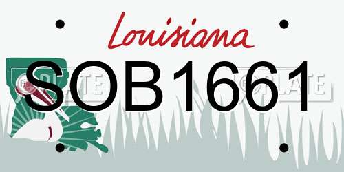 SOB1661 Louisiana License Plate