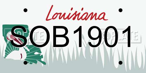 SOB1901 Louisiana License Plate