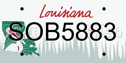 SOB5883 Louisiana License Plate