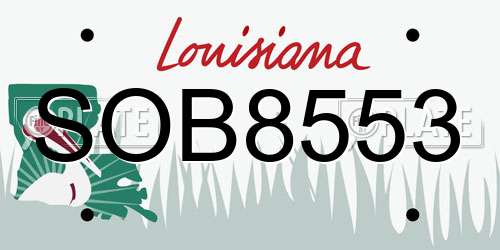 SOB8553 Louisiana License Plate
