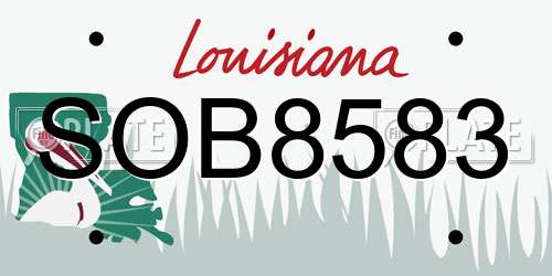 SOB8583 Louisiana License Plate